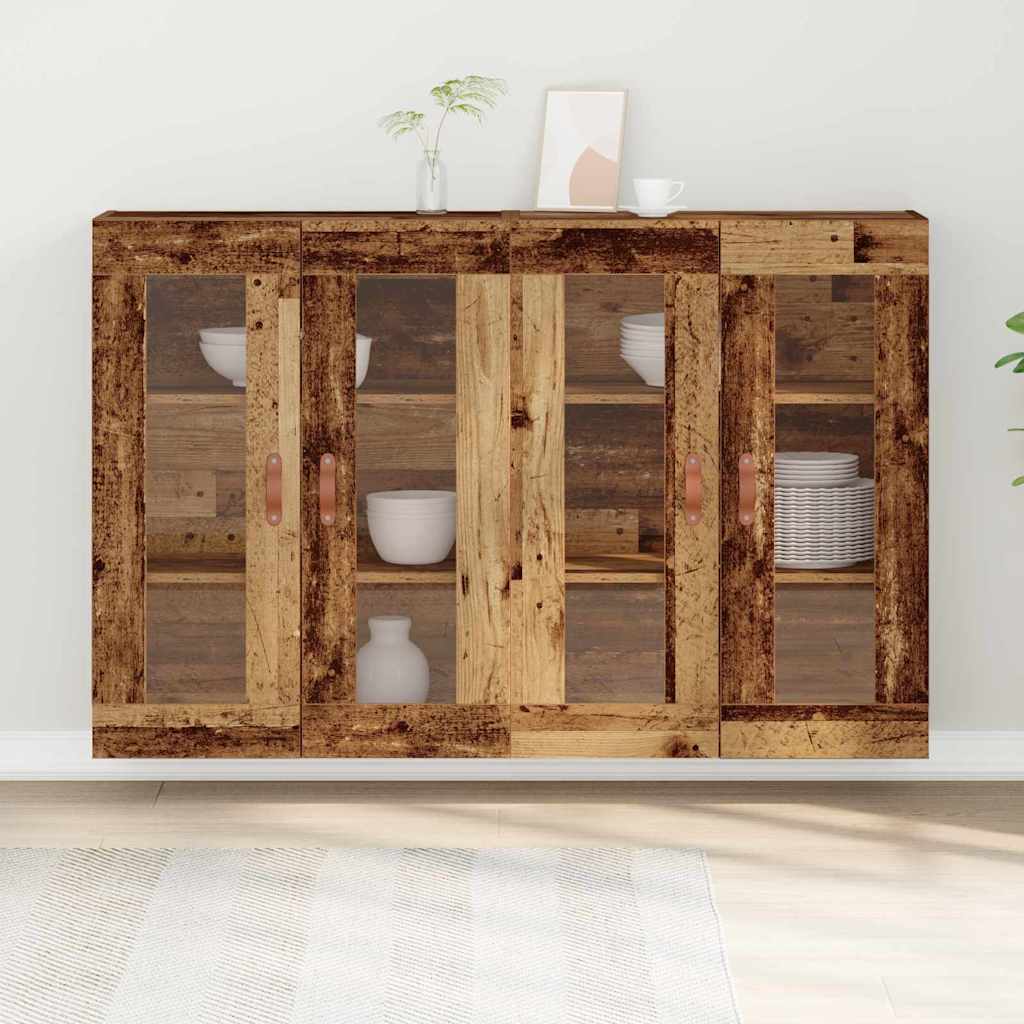vidaXL Szafki ścienne 2 pcs Stare drewno 69,5 x 34 x 90 cm