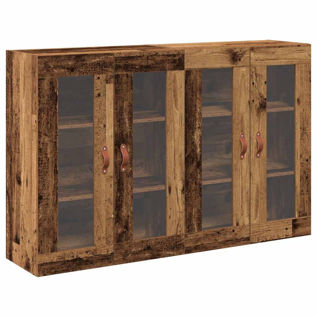 vidaXL Szafki ścienne 2 pcs Stare drewno 69,5 x 34 x 90 cm