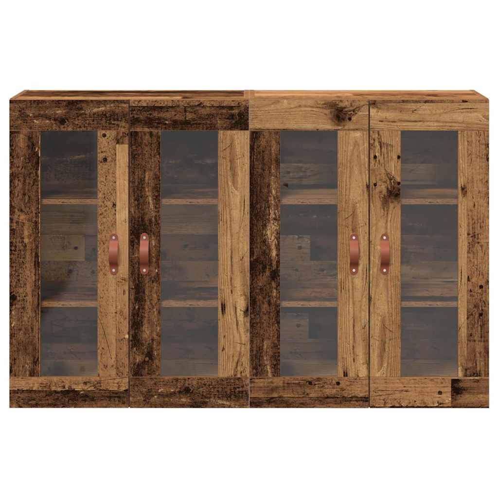 vidaXL Szafki ścienne 2 pcs Stare drewno 69,5 x 34 x 90 cm