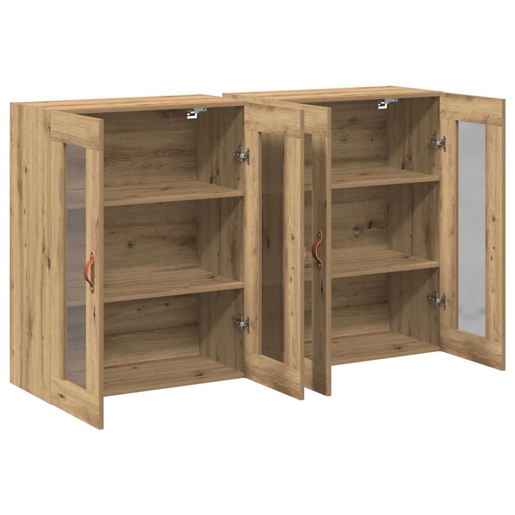vidaXL Szafki ścienne 2 pcs Dąb rzemieślniczy 69,5 x 34 x 90 cm