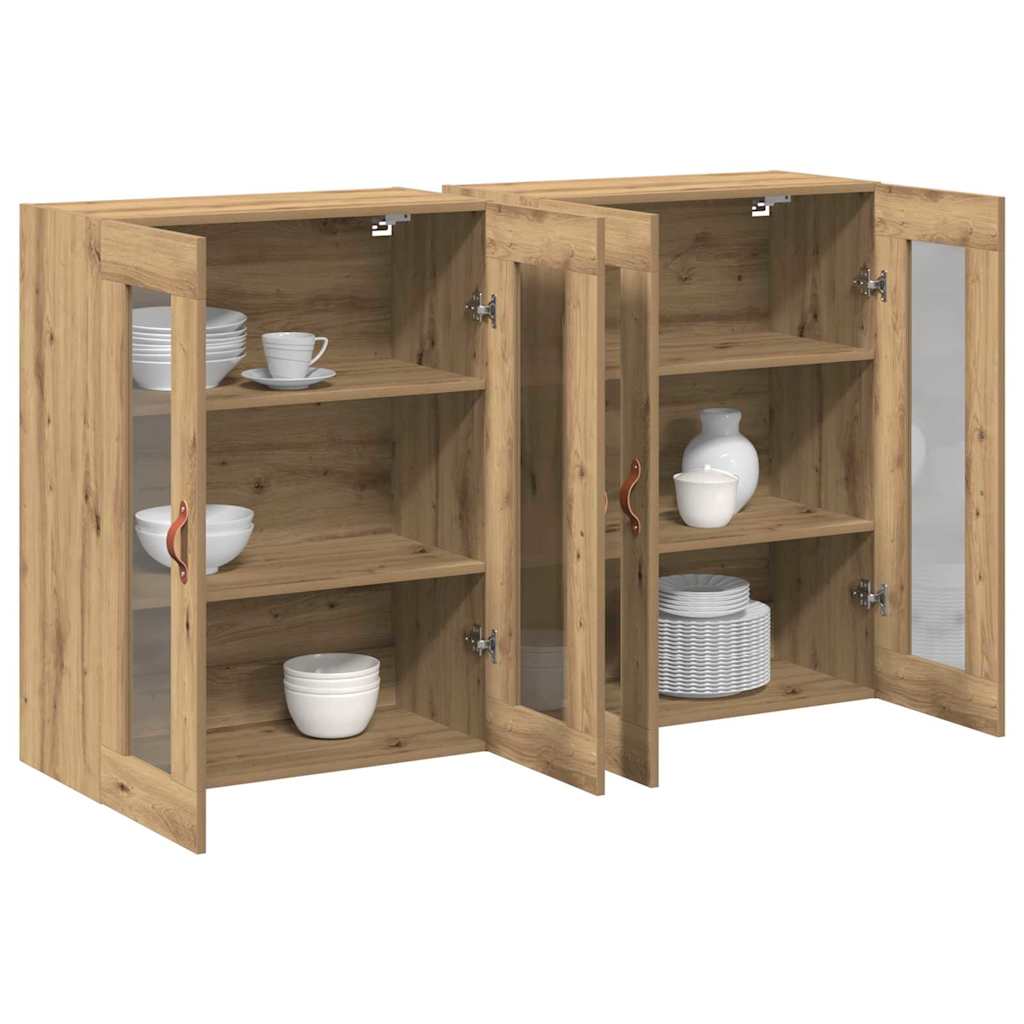 vidaXL Szafki ścienne 2 pcs Dąb rzemieślniczy 69,5 x 34 x 90 cm