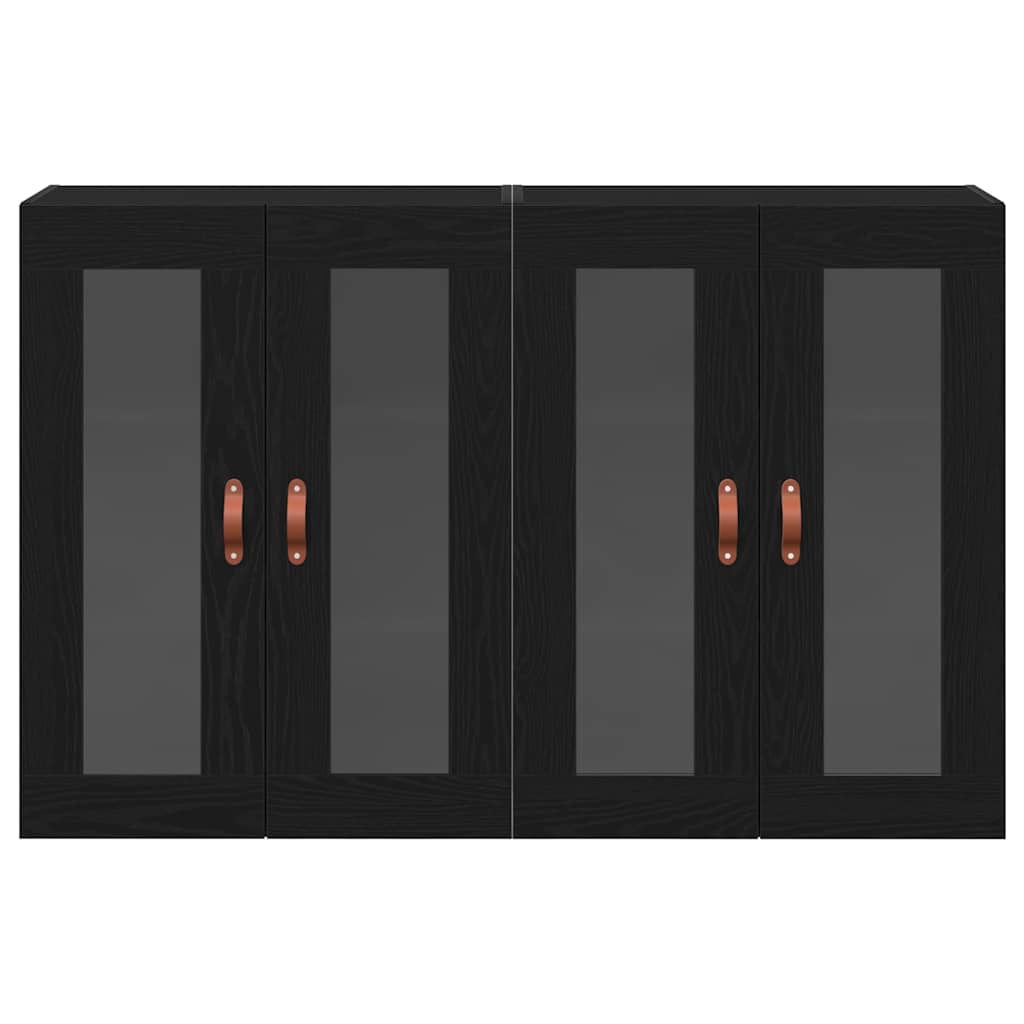 vidaXL Szafki ścienne 2 pcs Czarny Dąb 69,5 x 34 x 90 cm