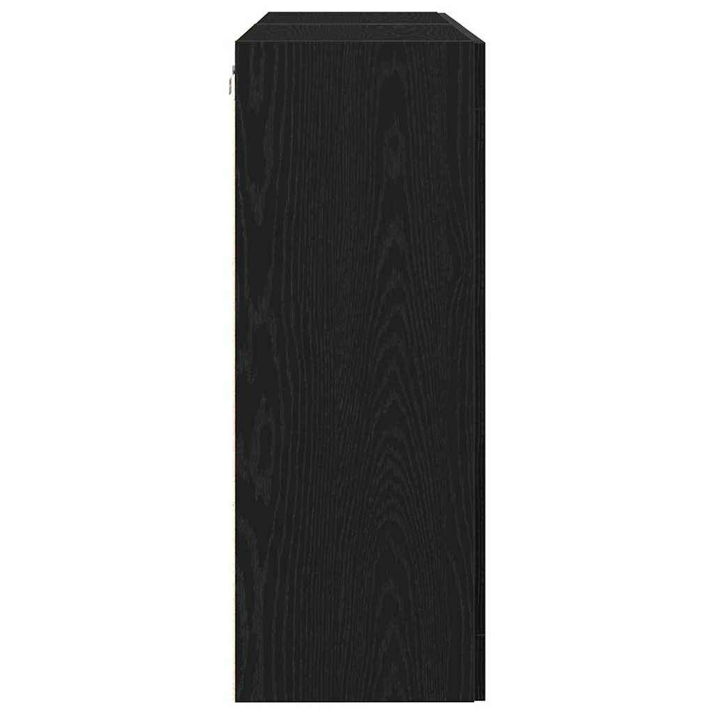 vidaXL Szafki ścienne 2 pcs Czarny Dąb 69,5 x 34 x 90 cm