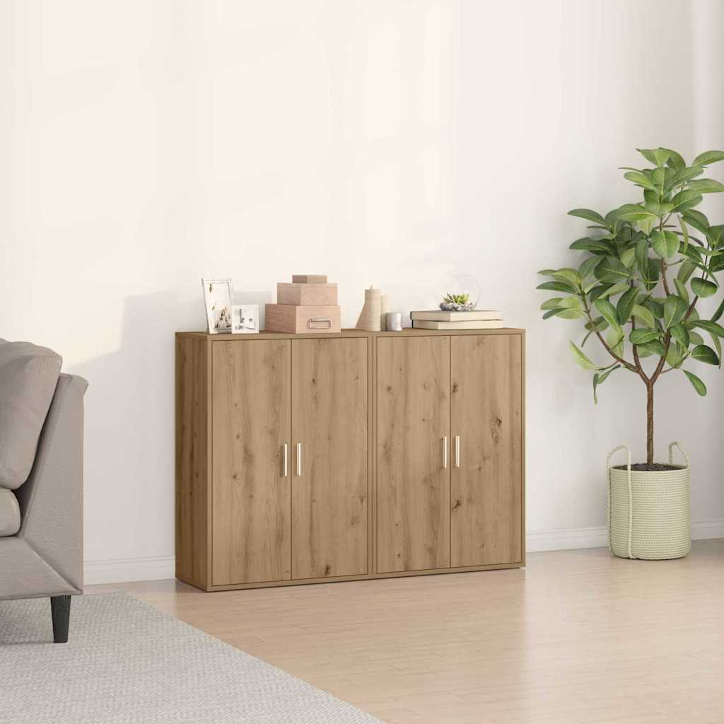 vidaXL Bufet 2 pcs Dąb rzemieślniczy 60 x 31 x 84 cm