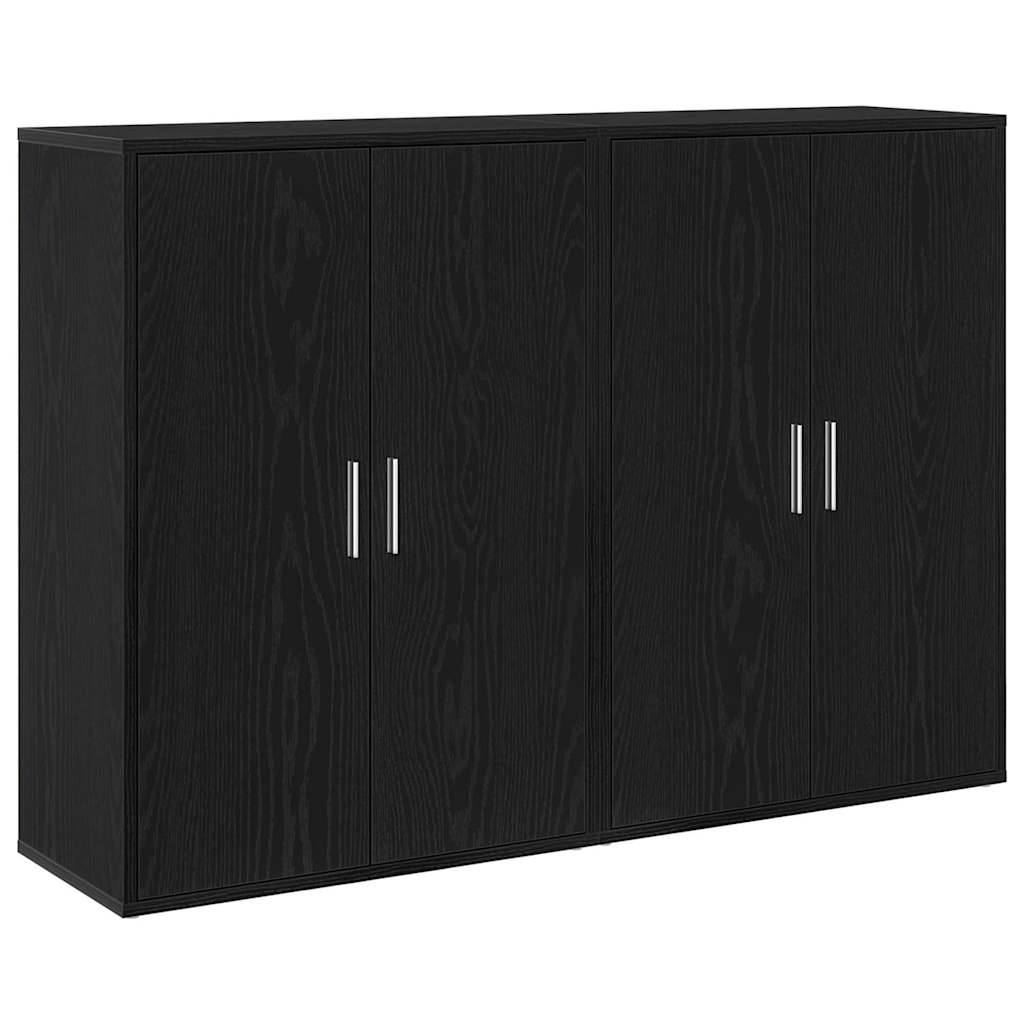 vidaXL Bufet 2 pcs Czarny Dąb 60 x 31 x 84 cm Materiał drewnopochodny