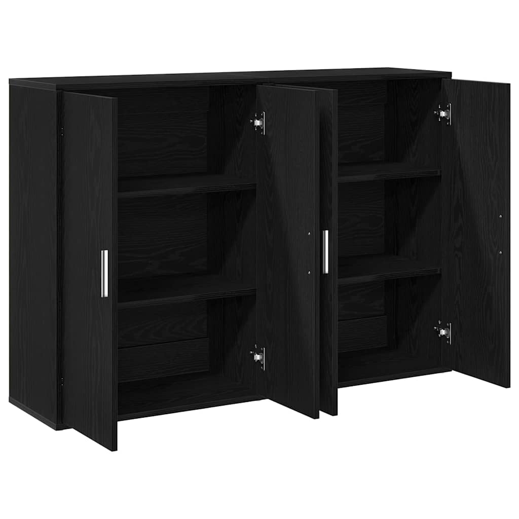 vidaXL Bufet 2 pcs Czarny Dąb 60 x 31 x 84 cm Materiał drewnopochodny