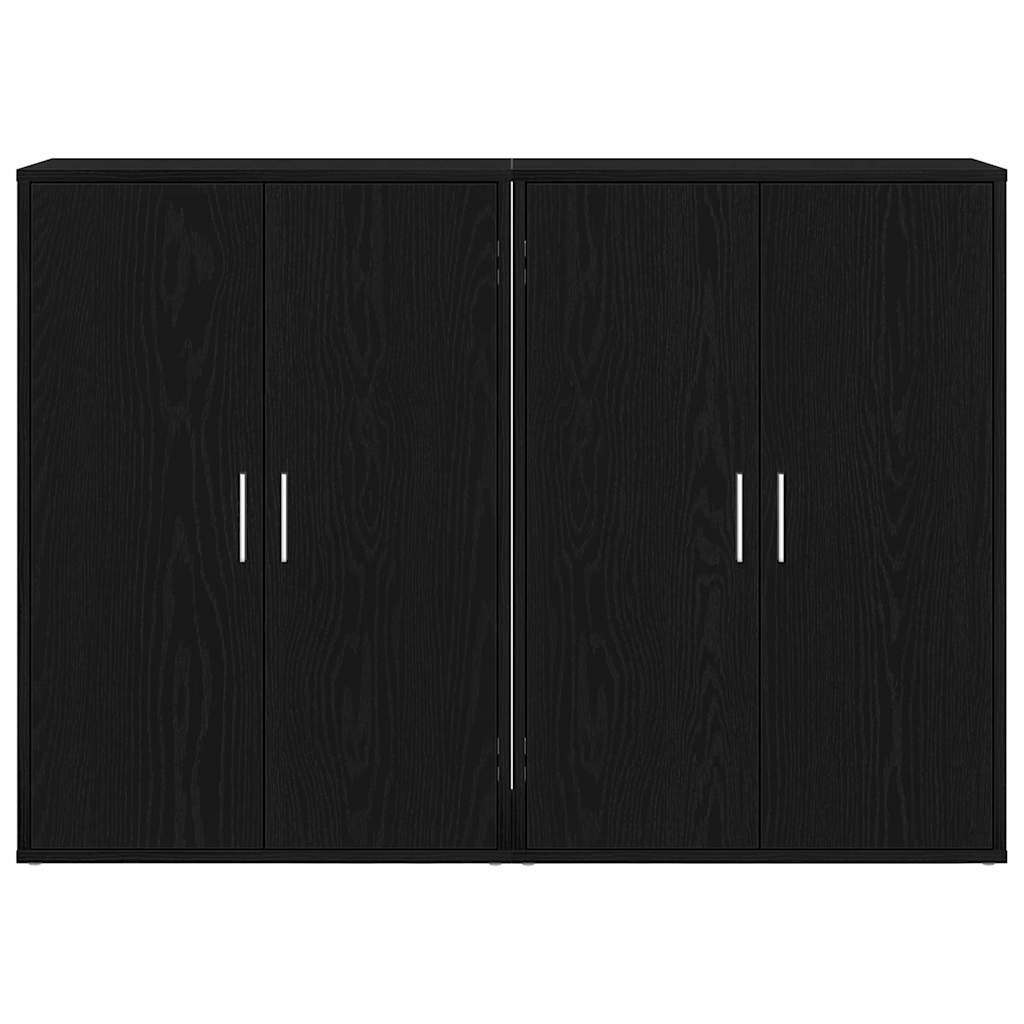vidaXL Bufet 2 pcs Czarny Dąb 60 x 31 x 84 cm Materiał drewnopochodny