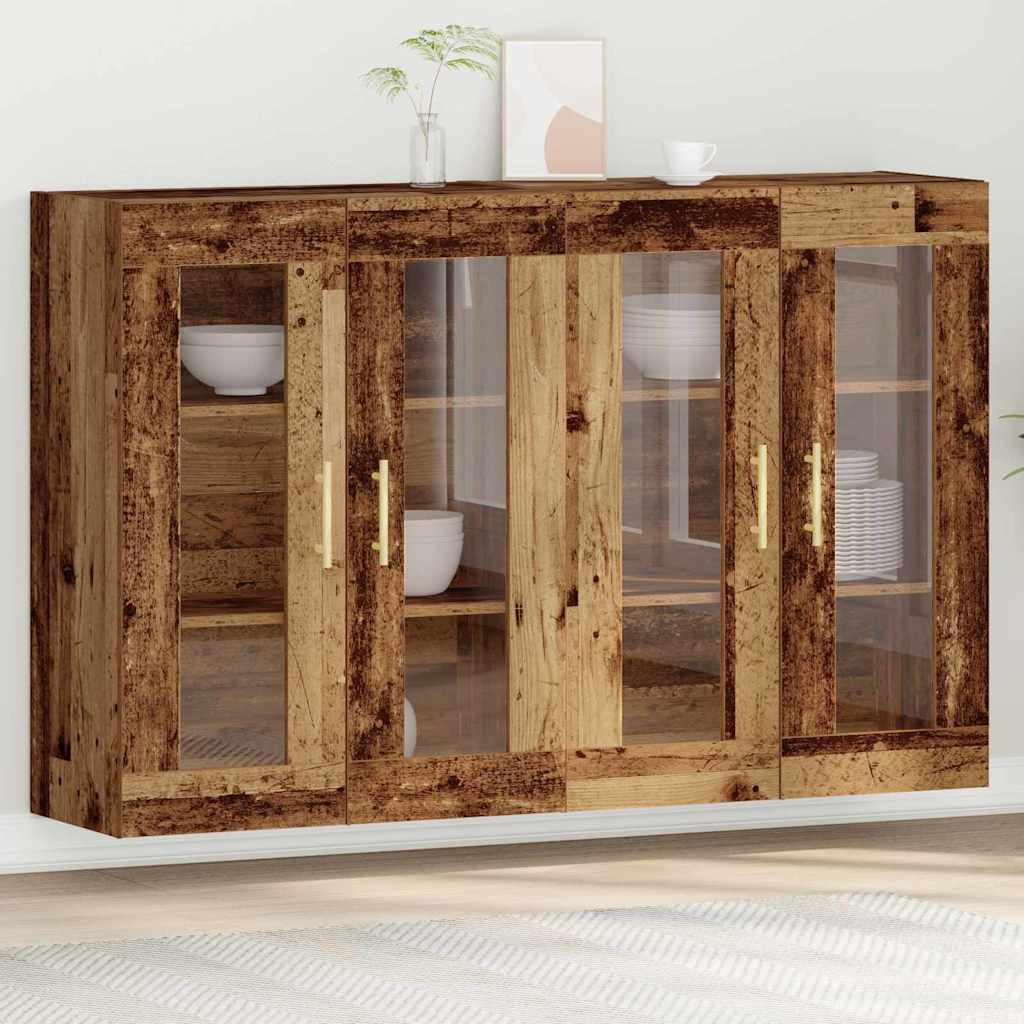 vidaXL Szafki ścienne 2 pcs Stare drewno 69,5 x 34 x 90 cm