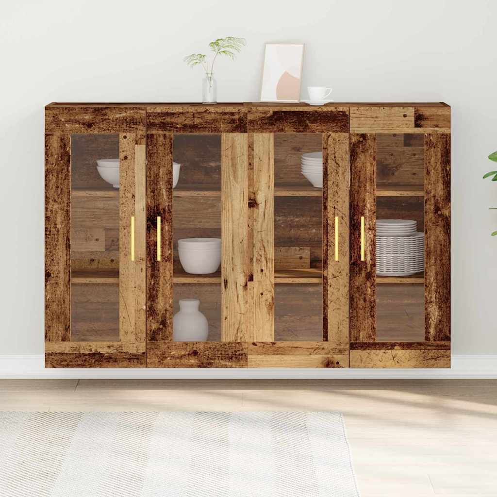vidaXL Szafki ścienne 2 pcs Stare drewno 69,5 x 34 x 90 cm
