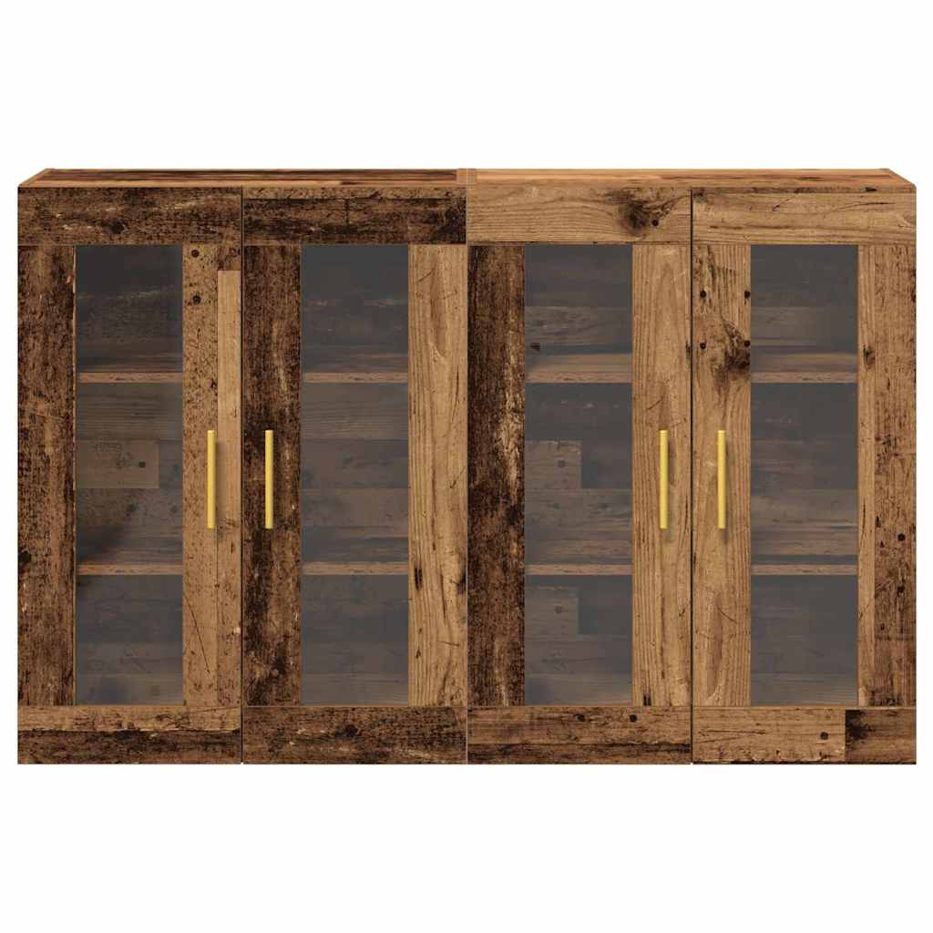 vidaXL Szafki ścienne 2 pcs Stare drewno 69,5 x 34 x 90 cm