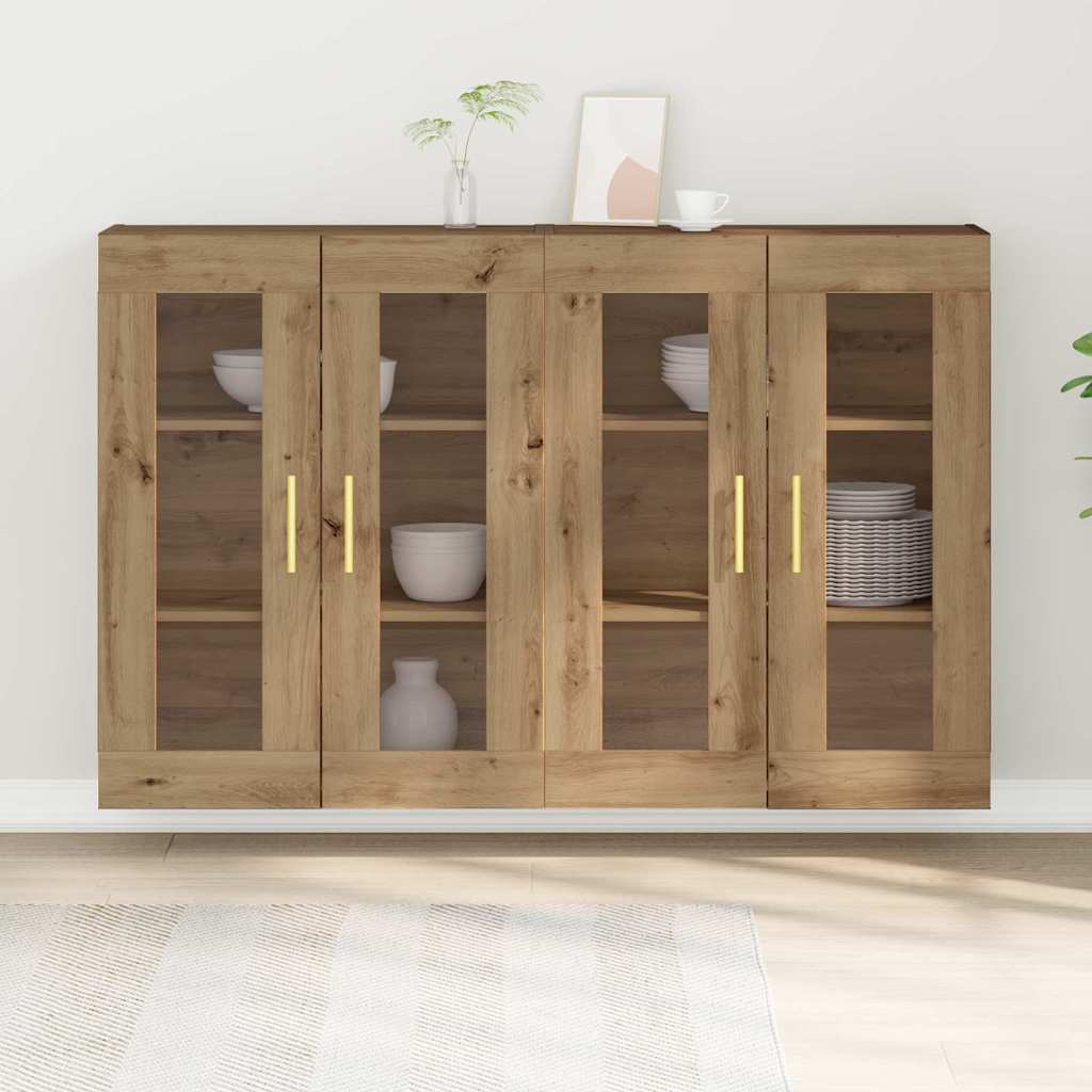 vidaXL Szafki ścienne 2 pcs Dąb rzemieślniczy 69,5 x 34 x 90 cm