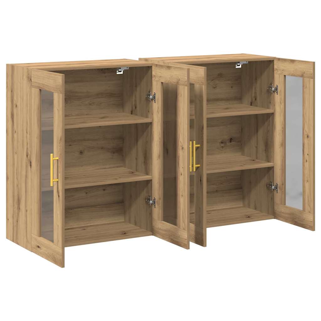 vidaXL Szafki ścienne 2 pcs Dąb rzemieślniczy 69,5 x 34 x 90 cm