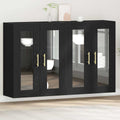 vidaXL Szafki ścienne 2 pcs Czarny Dąb 69,5 x 34 x 90 cm