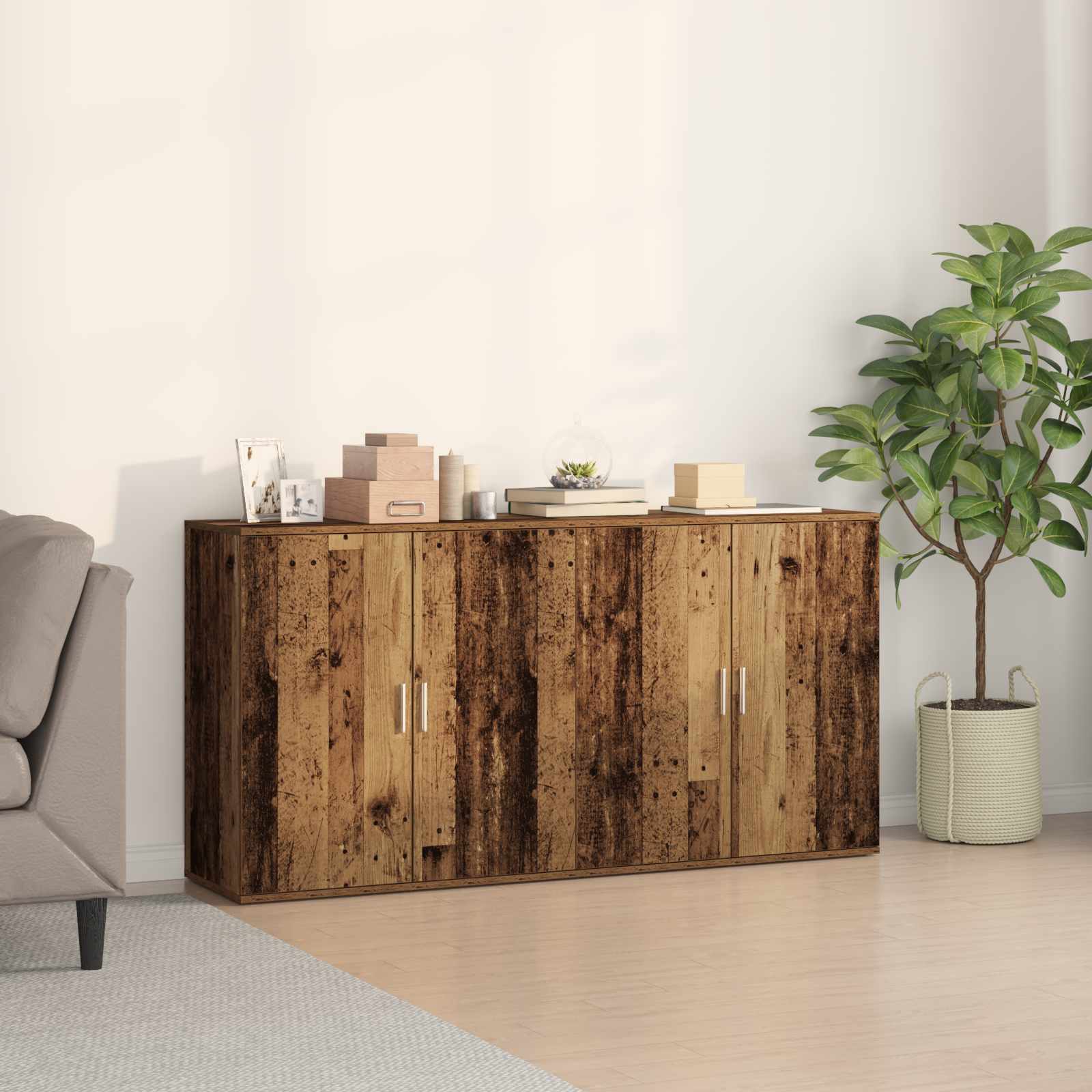 vidaXL Bufet 2 pcs Stare drewno 79 x 38 x 80 cm