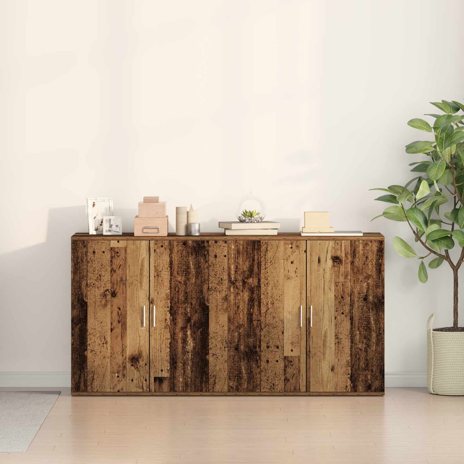vidaXL Bufet 2 pcs Stare drewno 79 x 38 x 80 cm
