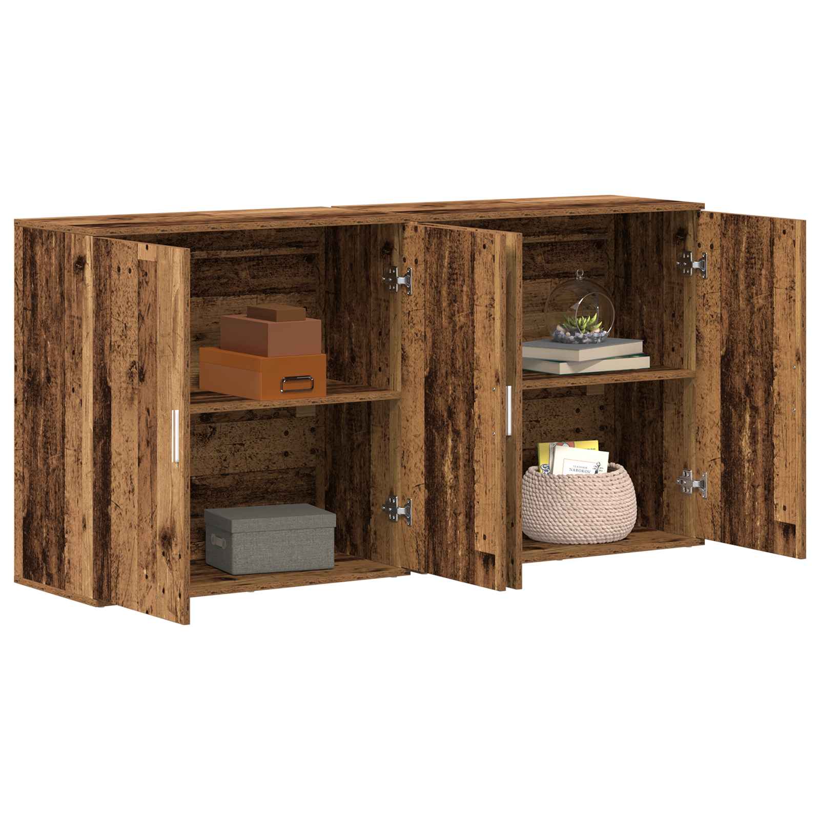 vidaXL Bufet 2 pcs Stare drewno 79 x 38 x 80 cm