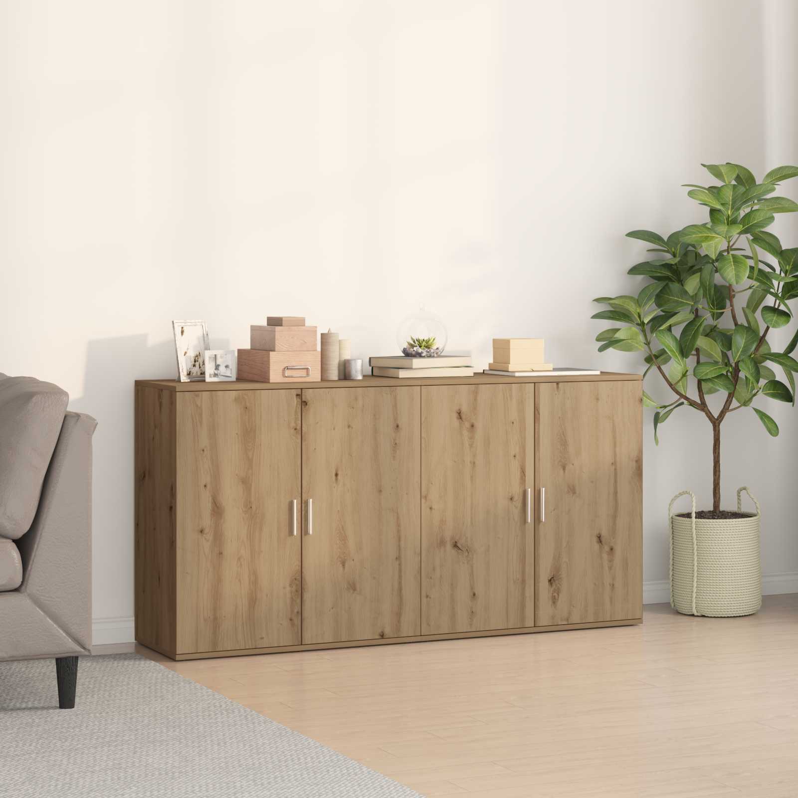 vidaXL Bufet 2 pcs Dąb rzemieślniczy 79 x 38 x 80 cm
