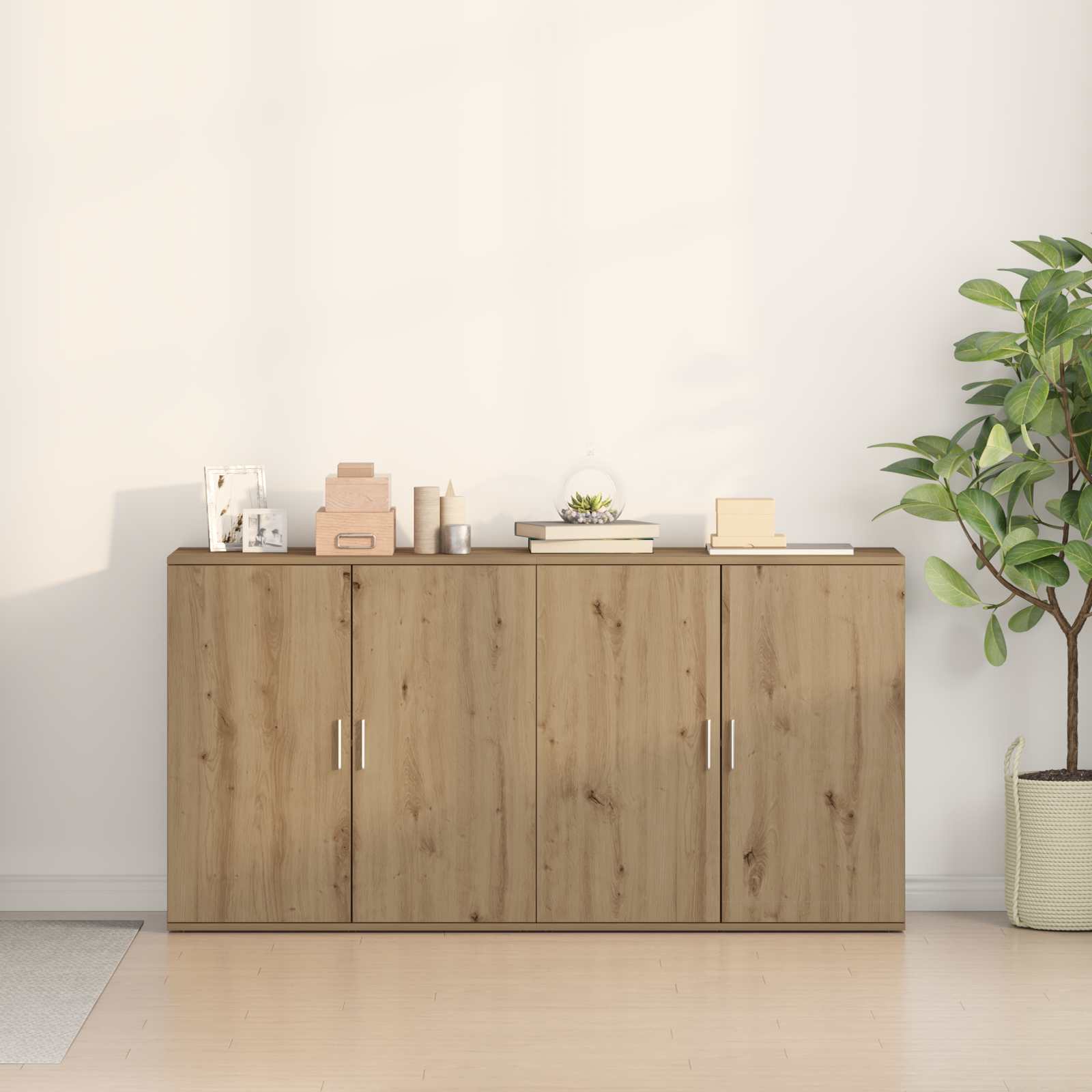 vidaXL Bufet 2 pcs Dąb rzemieślniczy 79 x 38 x 80 cm