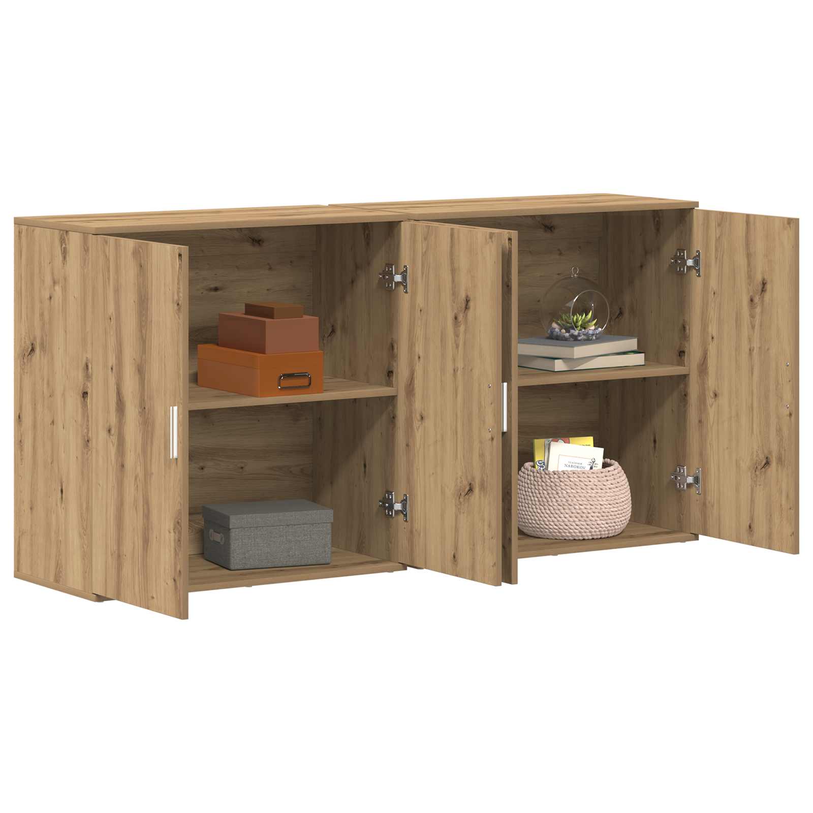 vidaXL Bufet 2 pcs Dąb rzemieślniczy 79 x 38 x 80 cm