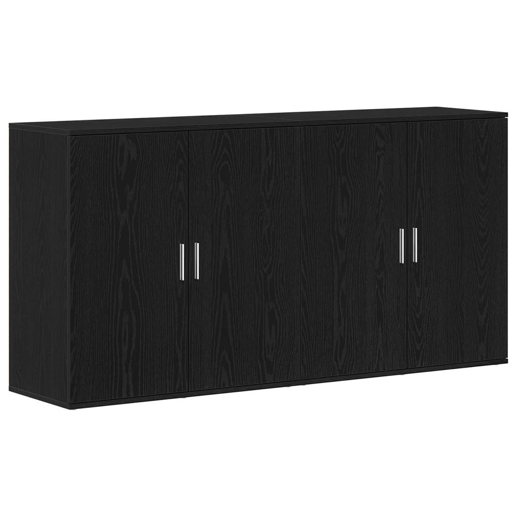 vidaXL Bufet 2 pcs Czarny Dąb 79 x 38 x 80 cm Materiał drewnopochodny