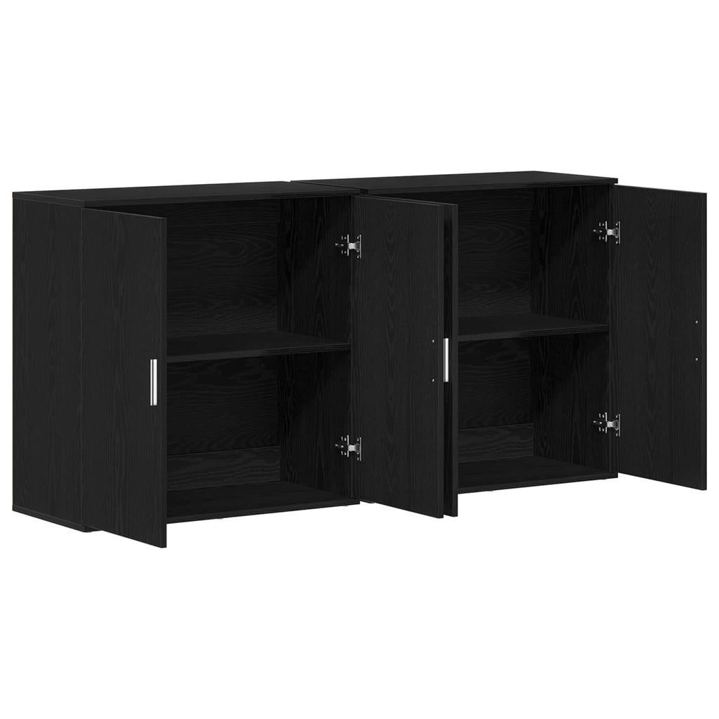 vidaXL Bufet 2 pcs Czarny Dąb 79 x 38 x 80 cm Materiał drewnopochodny