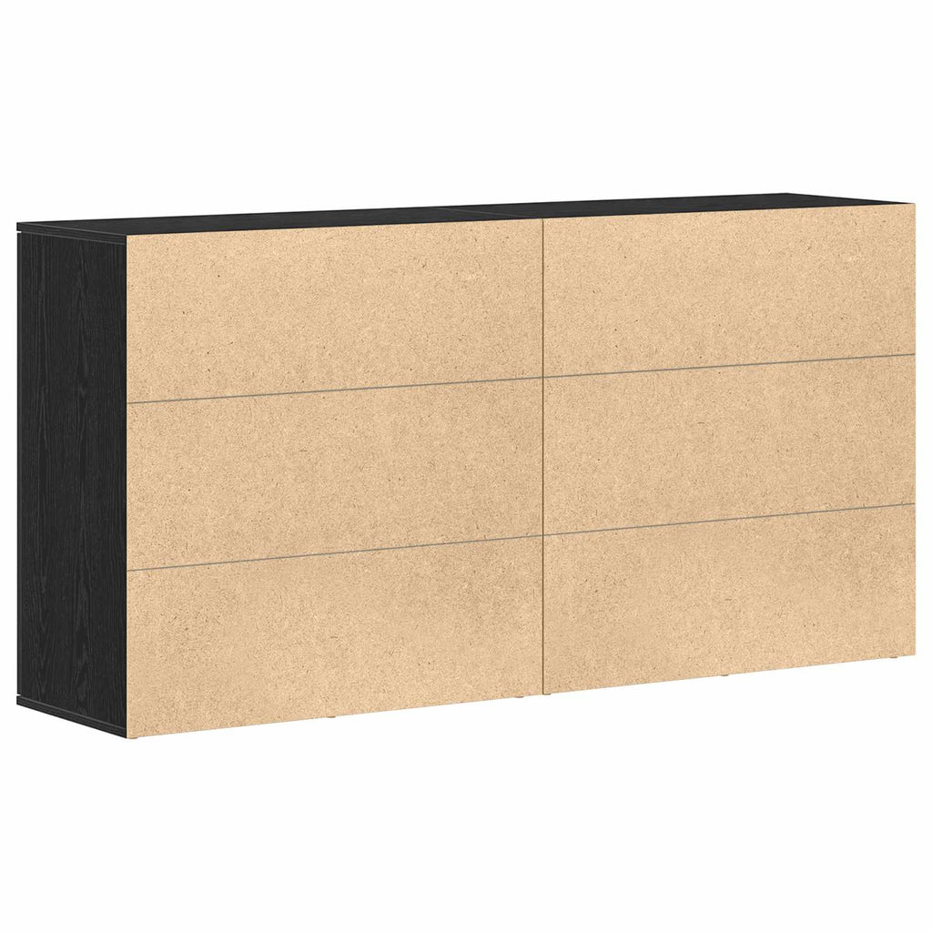 vidaXL Bufet 2 pcs Czarny Dąb 79 x 38 x 80 cm Materiał drewnopochodny