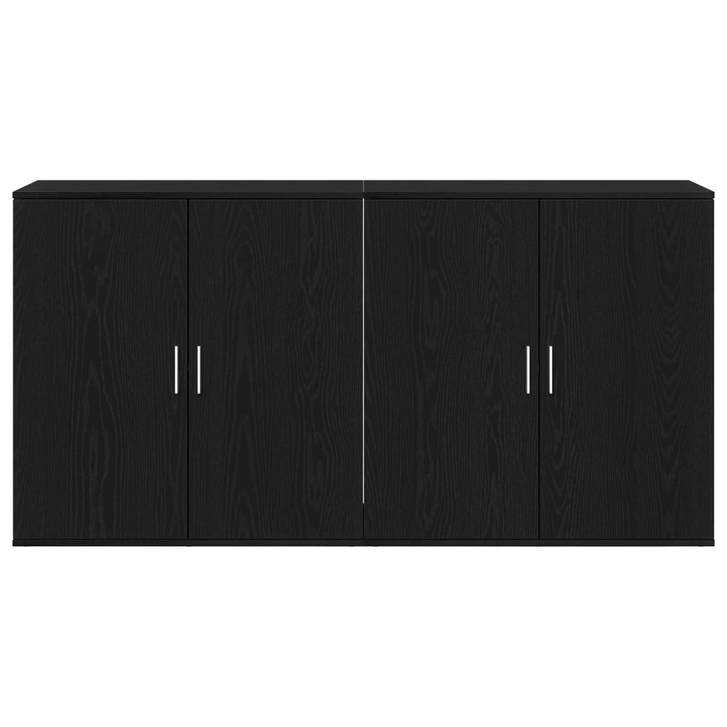 vidaXL Bufet 2 pcs Czarny Dąb 79 x 38 x 80 cm Materiał drewnopochodny