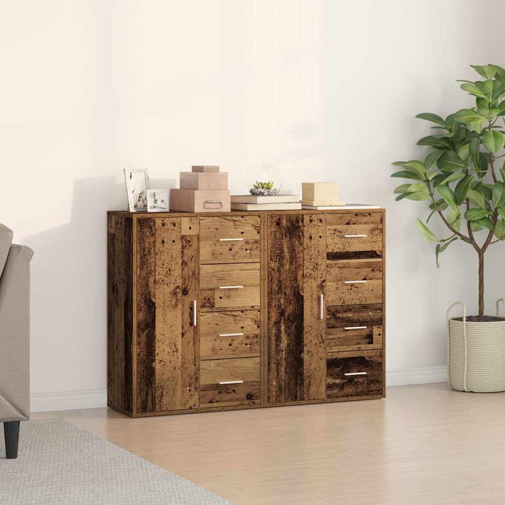 vidaXL Bufet z szufladą 2 pcs Stare drewno 60 x 31 x 84 cm