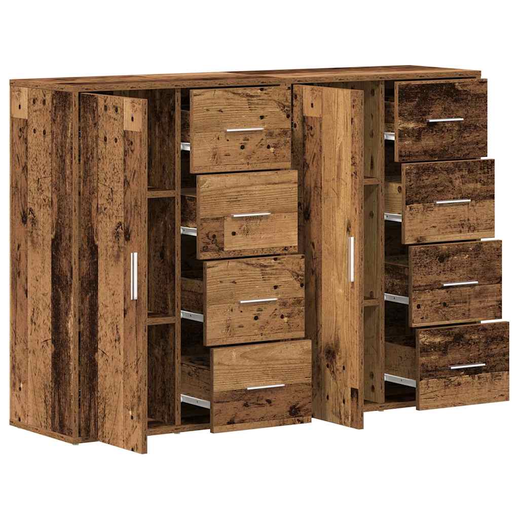 vidaXL Bufet z szufladą 2 pcs Stare drewno 60 x 31 x 84 cm