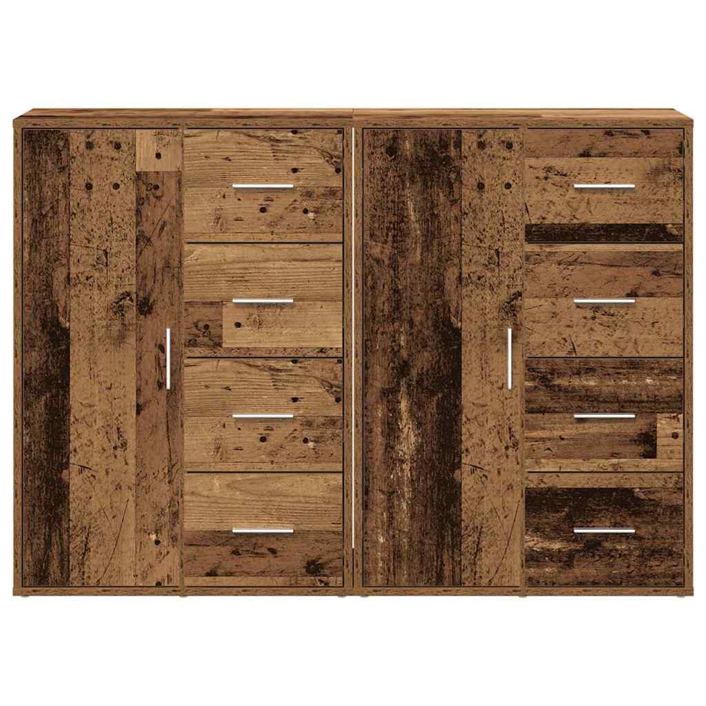 vidaXL Bufet z szufladą 2 pcs Stare drewno 60 x 31 x 84 cm
