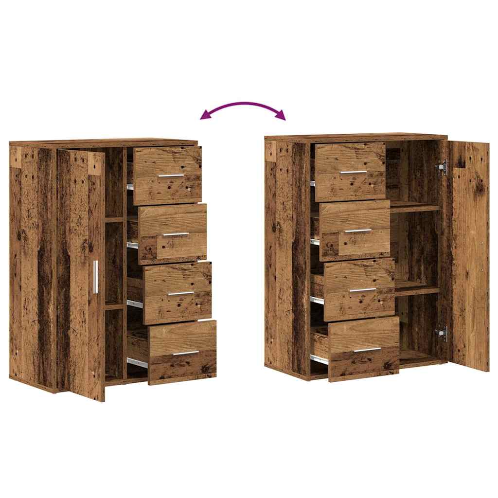 vidaXL Bufet z szufladą 2 pcs Stare drewno 60 x 31 x 84 cm