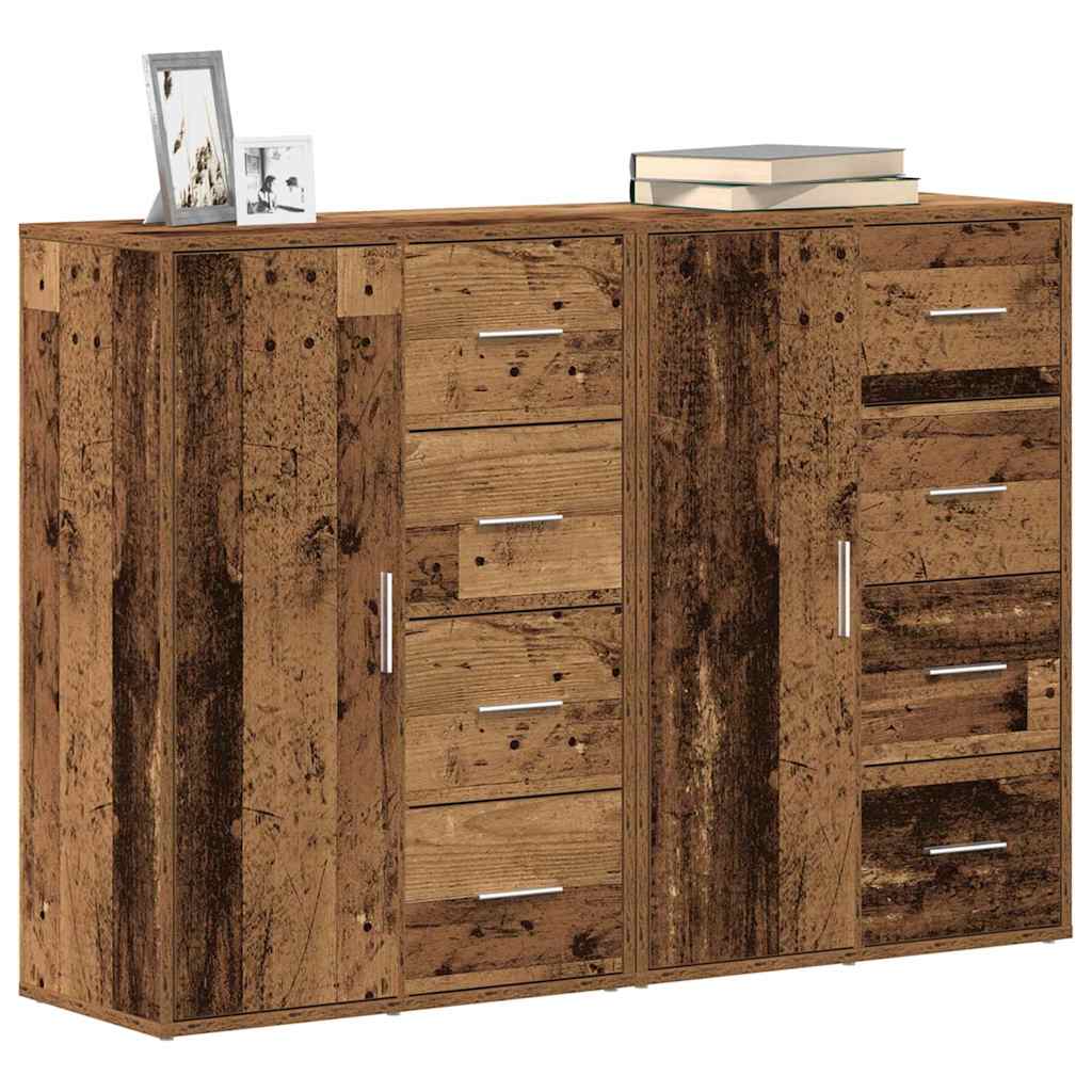 vidaXL Bufet z szufladą 2 pcs Stare drewno 60 x 31 x 84 cm