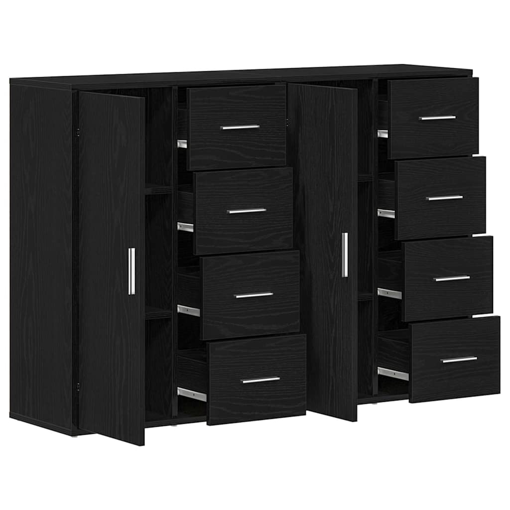 vidaXL Bufet 2 pcs Czarny Dąb 60 x 31 x 84 cm Materiał drewnopochodny