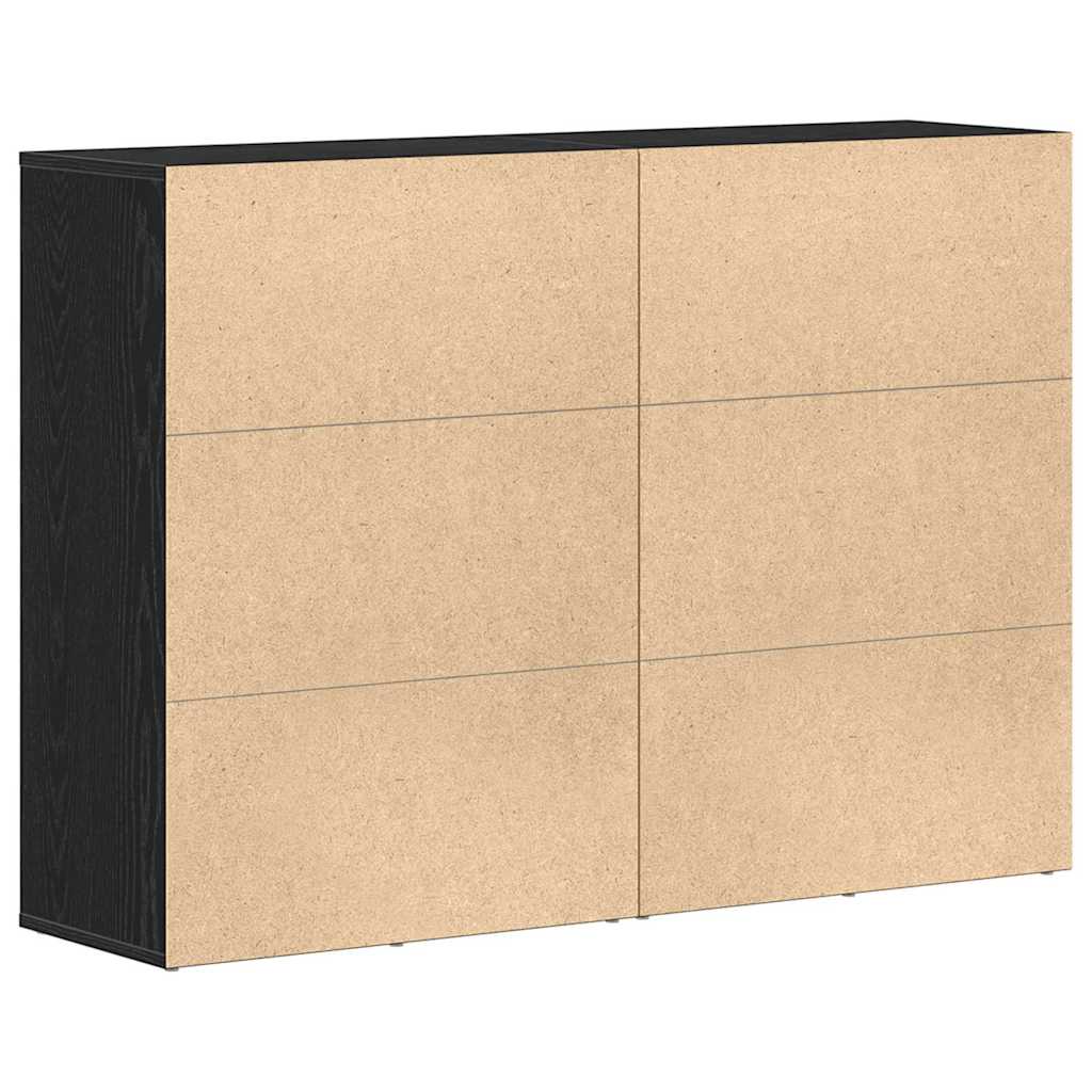 vidaXL Bufet 2 pcs Czarny Dąb 60 x 31 x 84 cm Materiał drewnopochodny
