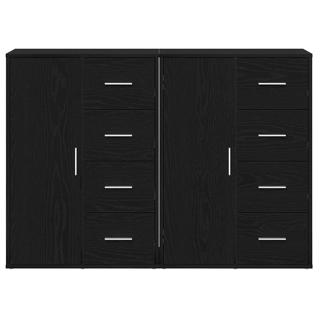 vidaXL Bufet 2 pcs Czarny Dąb 60 x 31 x 84 cm Materiał drewnopochodny