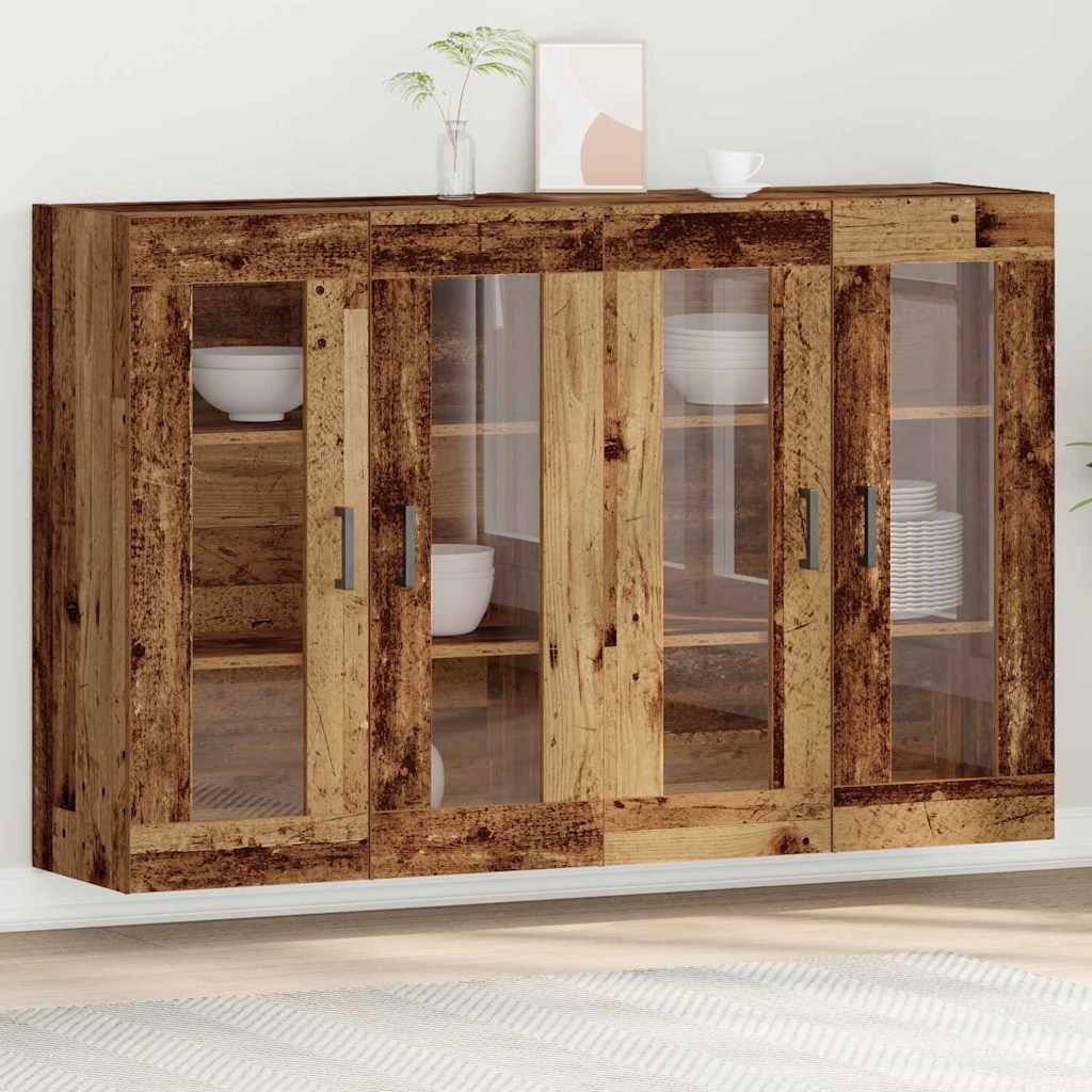 vidaXL Szafki ścienne 2 pcs Stare drewno 69,5 x 34 x 90 cm