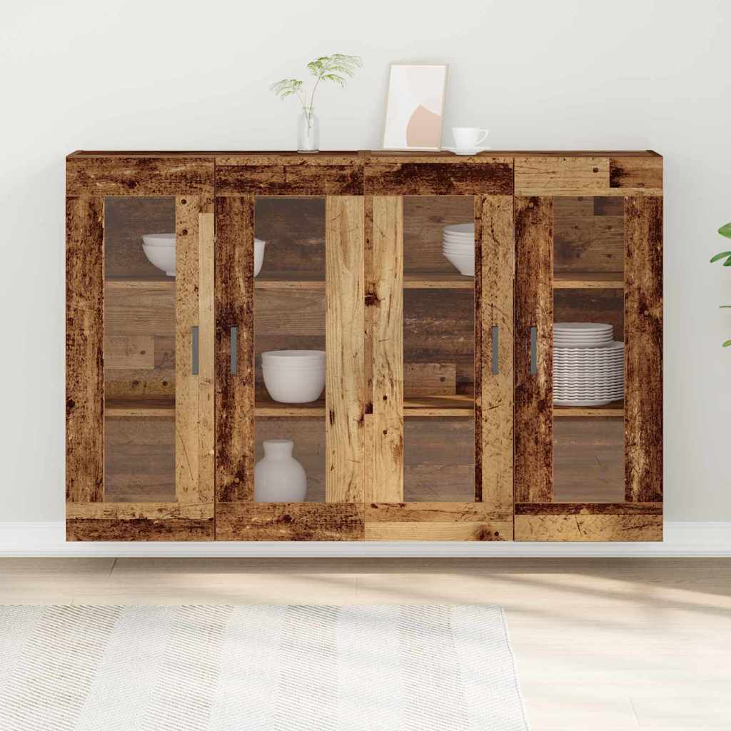 vidaXL Szafki ścienne 2 pcs Stare drewno 69,5 x 34 x 90 cm