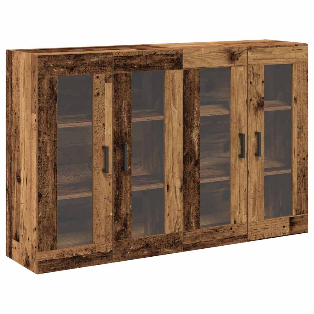 vidaXL Szafki ścienne 2 pcs Stare drewno 69,5 x 34 x 90 cm