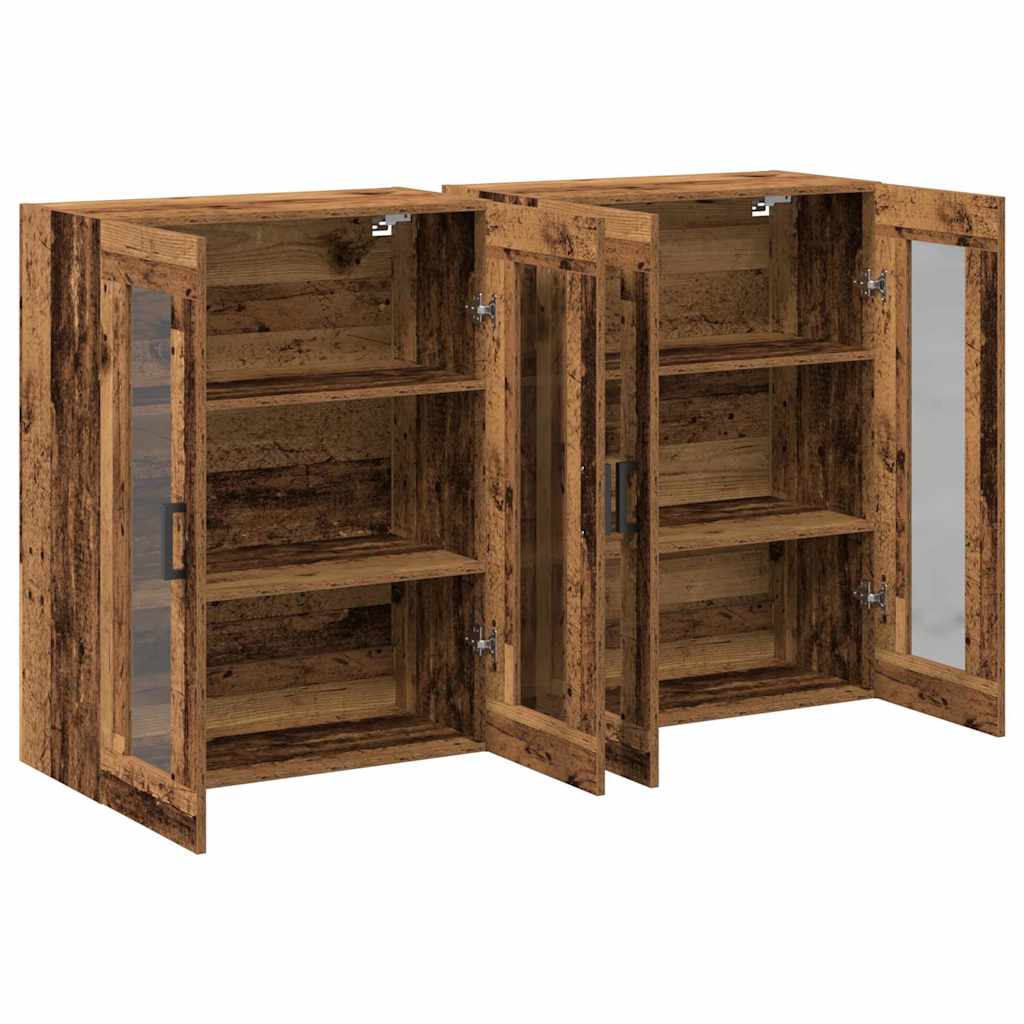 vidaXL Szafki ścienne 2 pcs Stare drewno 69,5 x 34 x 90 cm