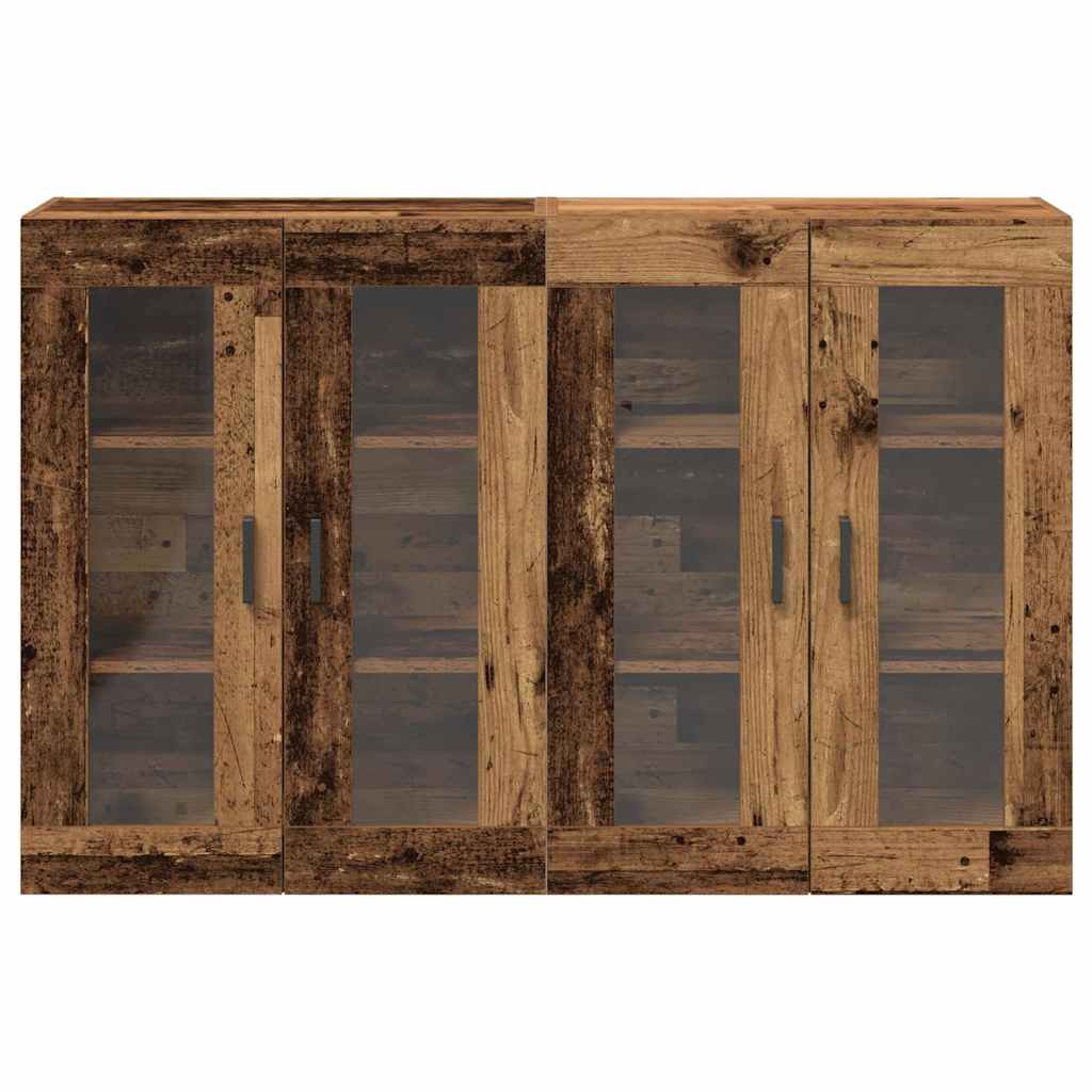 vidaXL Szafki ścienne 2 pcs Stare drewno 69,5 x 34 x 90 cm
