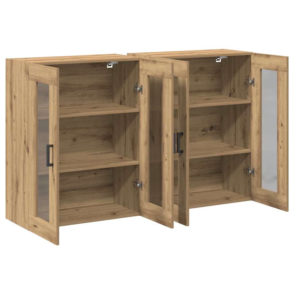 vidaXL Szafki ścienne 2 pcs Dąb rzemieślniczy 69,5 x 34 x 90 cm
