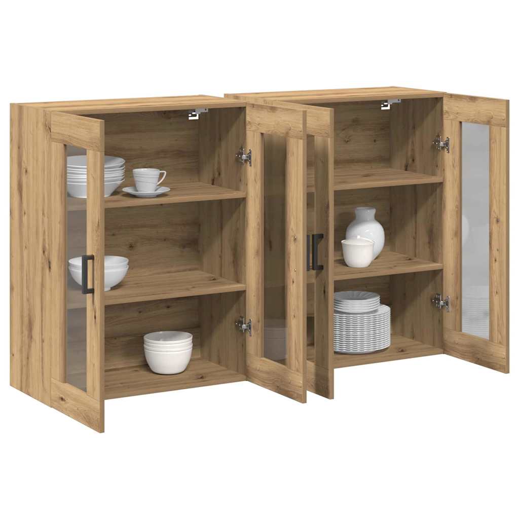 vidaXL Szafki ścienne 2 pcs Dąb rzemieślniczy 69,5 x 34 x 90 cm