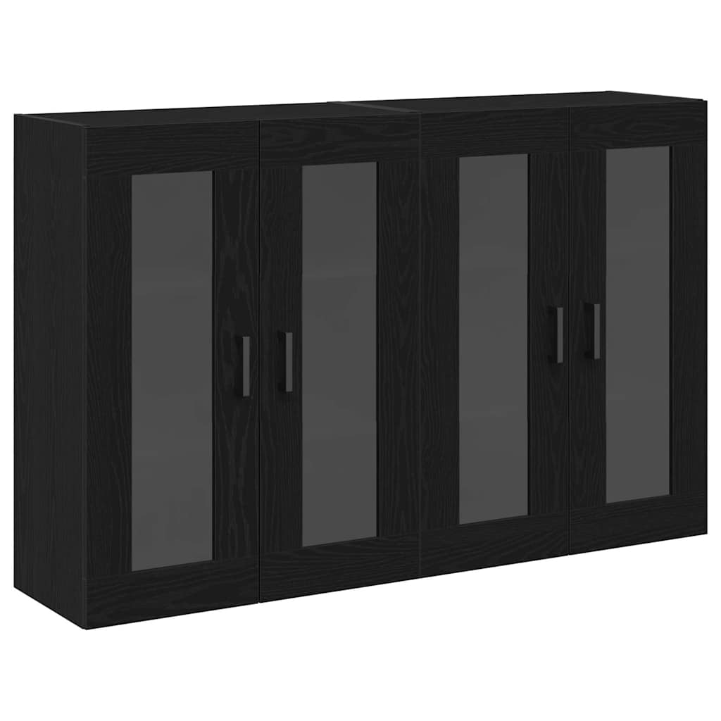 vidaXL Szafki ścienne 2 pcs Czarny Dąb 69,5 x 34 x 90 cm