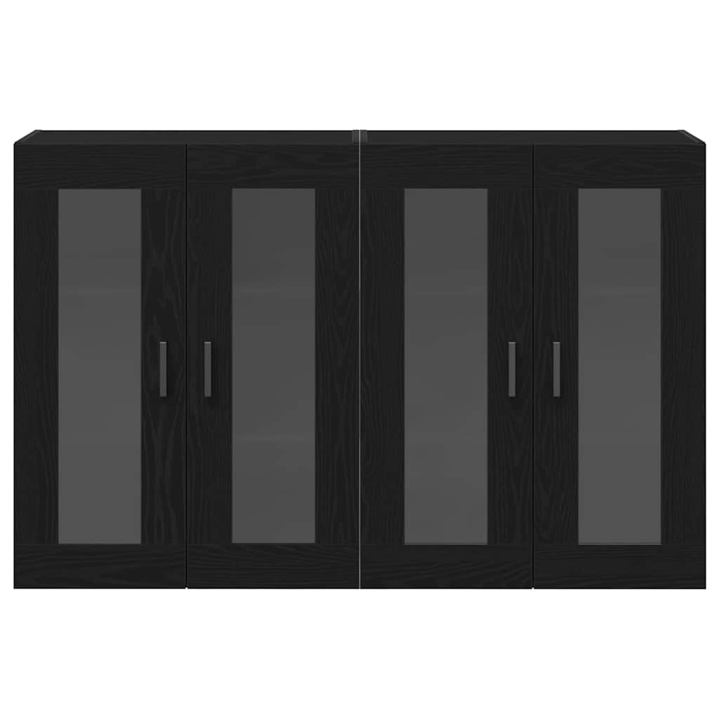 vidaXL Szafki ścienne 2 pcs Czarny Dąb 69,5 x 34 x 90 cm