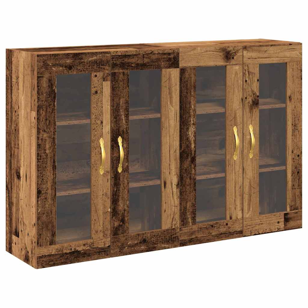 vidaXL Szafki ścienne 2 pcs Stare drewno 69,5 x 34 x 90 cm