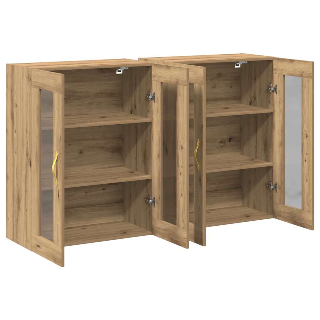 vidaXL Szafki ścienne 2 pcs Dąb rzemieślniczy 69,5 x 34 x 90 cm