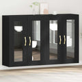 vidaXL Szafki ścienne 2 pcs Czarny Dąb 69,5 x 34 x 90 cm