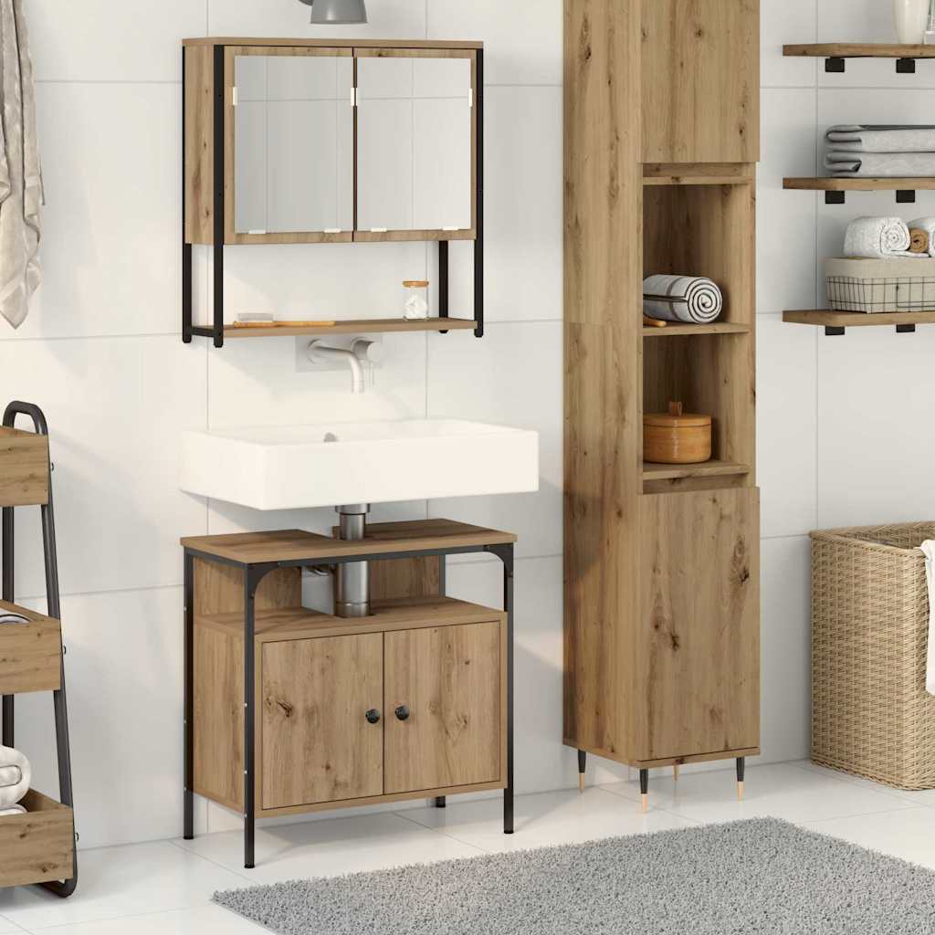 vidaXL Zestaw mebli łazienkowych 2 pcs Brązowy Materiał drewnopochodny