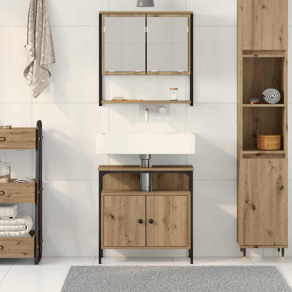 vidaXL Zestaw mebli łazienkowych 2 pcs Brązowy Materiał drewnopochodny