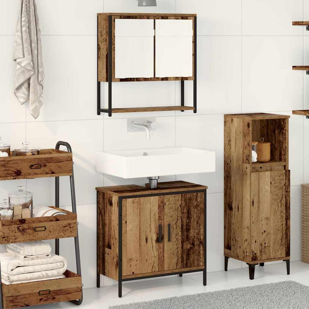 vidaXL Zestaw mebli łazienkowych 2 pcs Brązowy Materiał drewnopochodny